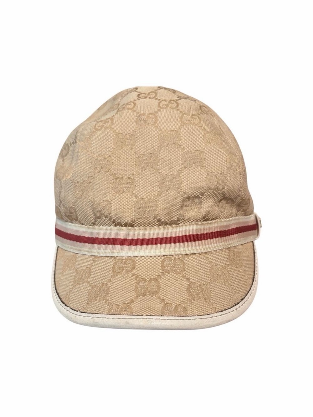 Gucci GG Monogram Canvas Baseball Cap Web Stripe Hat Size Large